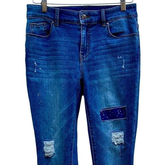 Chico's The Platinum Jegging Jeans Women's Size 00 Straight-leg Mid-Rise Mid-Was - Picture 2 of 11